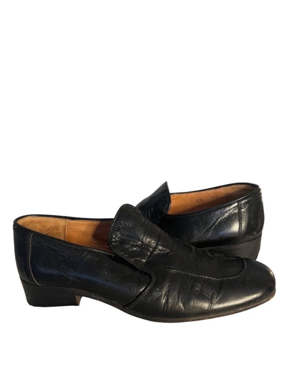 GALLOIS & LEVY Paris Black Leather Loafers Slip Ons Mens Size 41 1/2 VINTAGE